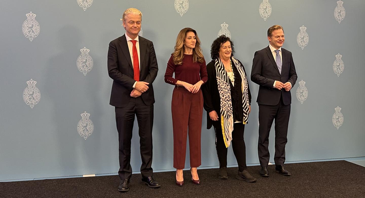 De vier fractievoorzitters van de coalitie
